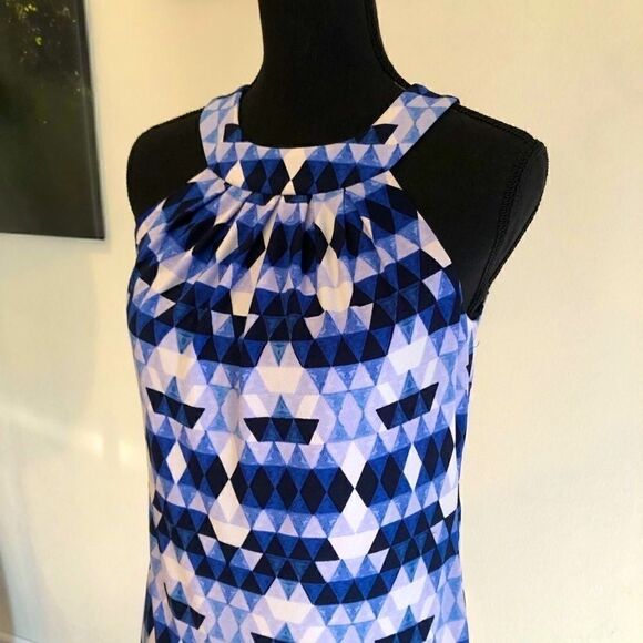 Vince Camuto Blue and White Geometric Dress - Picture 9 of 13